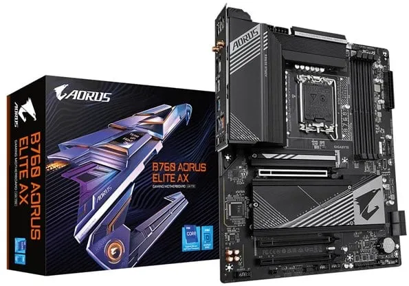 GIGABYTE B760 AORUS ELITE AX Hovedkort - Intel B760 - Intel LGA1700-sokkel - DDR5 RAM - ATX
