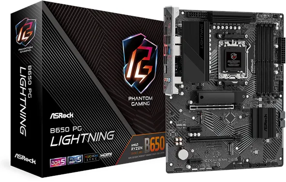 ASRock B650 PG Lightning Hovedkort - AMD B650 - AMD AM5 Socket - DDR5 RAM - ATX
