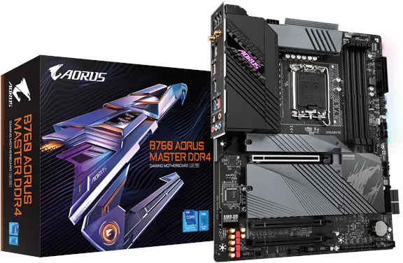 GIGABYTE B760 AORUS MASTER DDR4 Hovedkort - Intel B760 - Intel LGA1700 Socket - DDR4 RAM - ATX