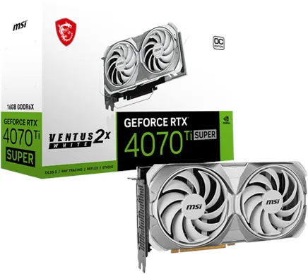 MSI GeForce RTX 4070 Ti SUPER VENTUS 2X OC WHITE - 16GB GDDR6X RAM - Skjermkort