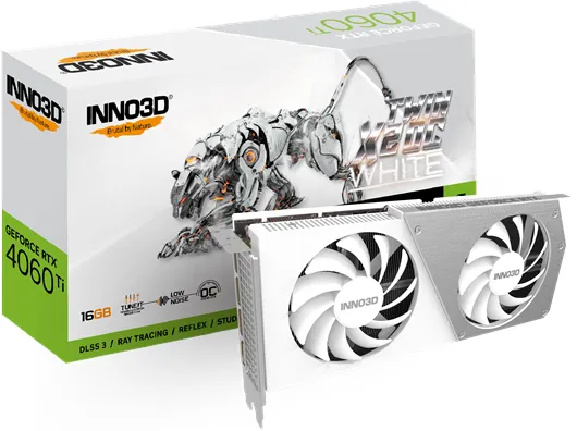 Inno3D GeForce RTX 4060 Ti Twin X2 OC White - 16GB GDDR6 RAM - Skjermkort