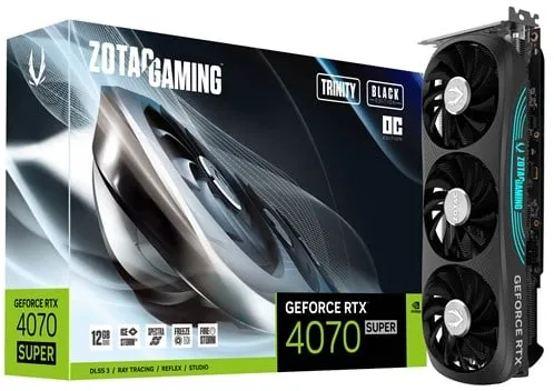 ZOTAC GeForce RTX 4070 SUPER Trinity OC Black - 12GB GDDR6X RAM - Skjermkort