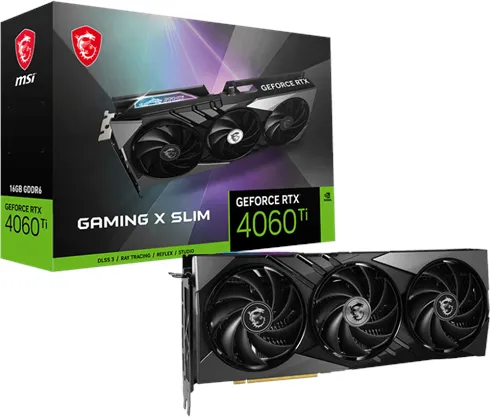 MSI GeForce RTX 4060 Ti GAMING X SLIM - 16GB GDDR6 RAM - Skjermkort