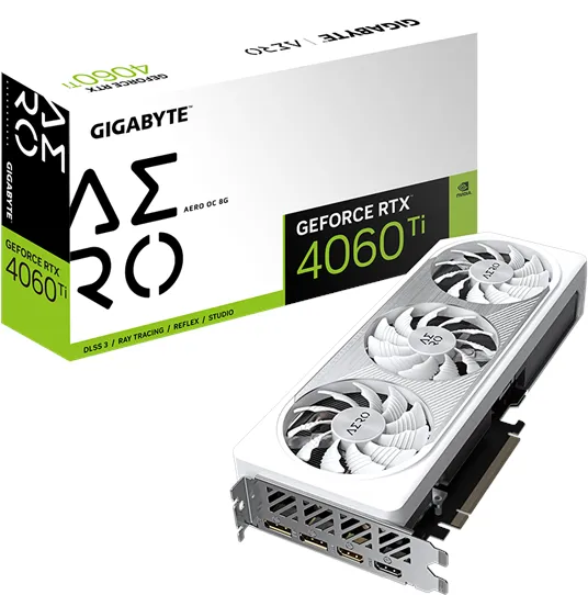 GIGABYTE GeForce RTX 4060 Ti AERO OC - 8GB GDDR6 RAM - Skjermkort