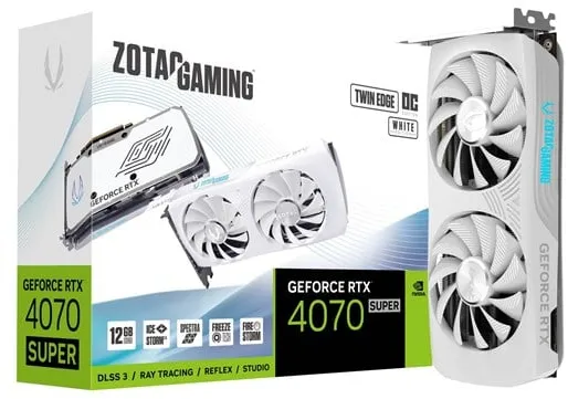 ZOTAC GeForce RTX 4070 SUPER Twin Edge OC White - 12GB GDDR6X RAM - Skjermkort