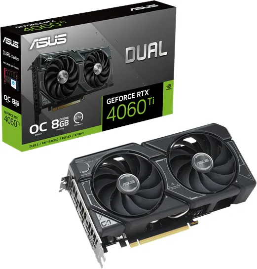 ASUS GeForce RTX 4060 Ti DUAL OC - 8GB GDDR6 RAM - Skjermkort